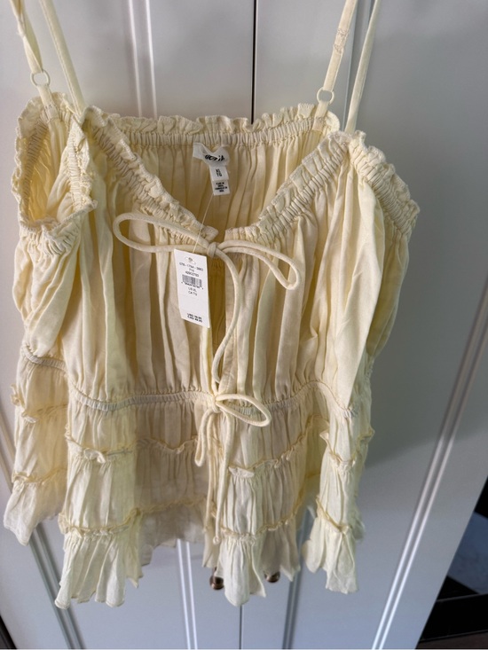 aerie Tops - aerie Pale Yellow Ruffle Tie-Front Women's Camisole